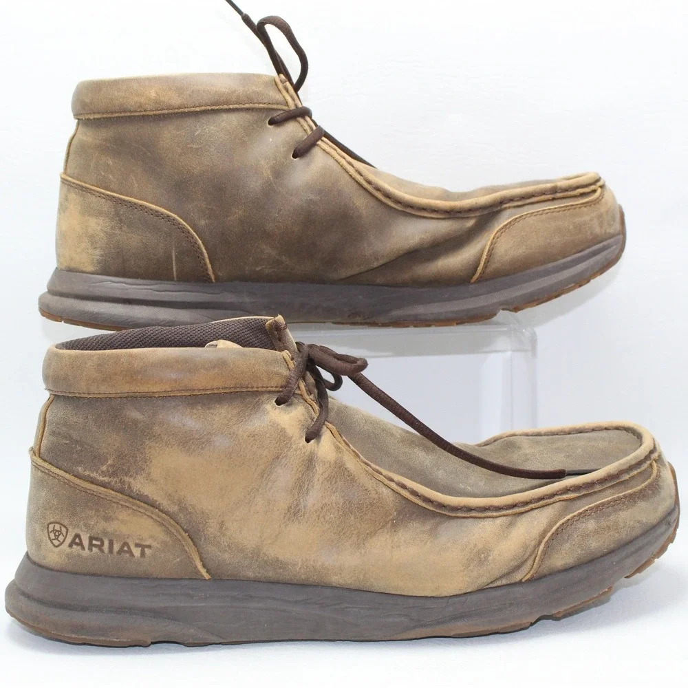 Ariat Spitfire Mens 13D Brown Leather Moc Toe Chukka Boots 10021723
